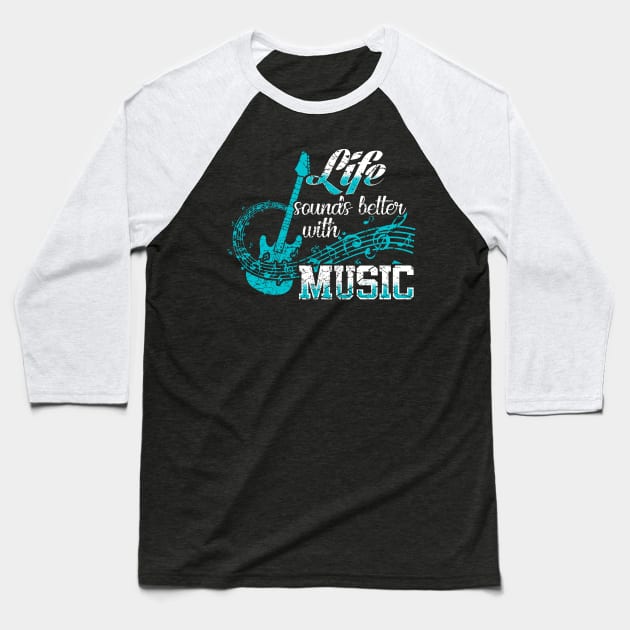 Music is Life Baseball T-Shirt by Mila46